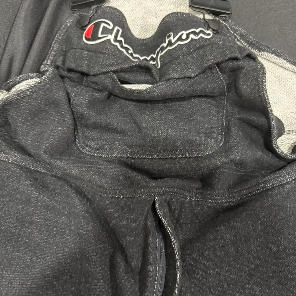 Champion Men's Black and Grey Dungarees-overalls